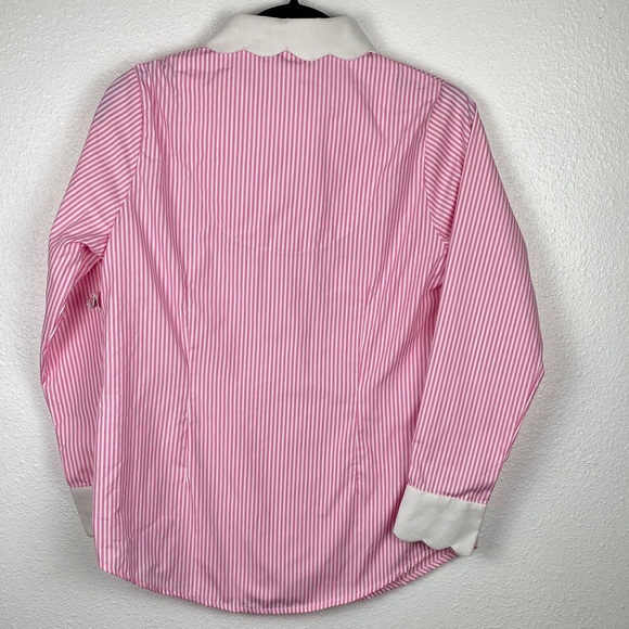 Gretchen Scott Designs Pink and White Button-Down Shirt Size S 65%. Polyester - Picture 6 of 16